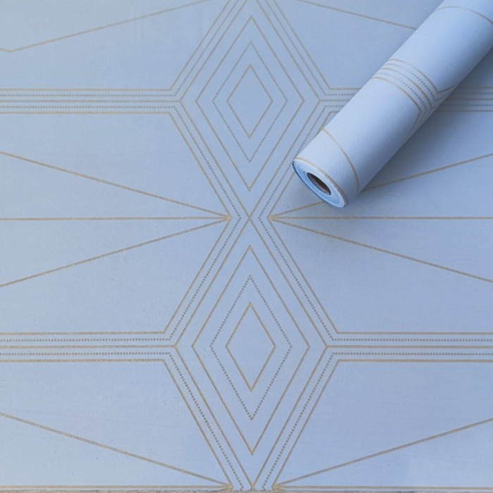 Самоклеюча плівка 0,45х10м х 0,07мм Блакитна із золотом SW-00001218