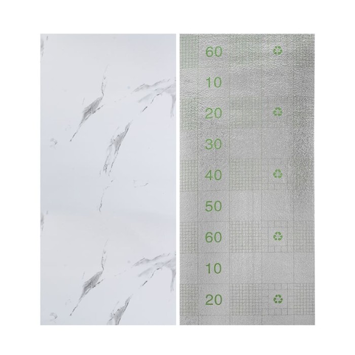 Самоклеюча вінілова плитка в рулоні 600х3000х2мм Білий повітряний мармур Глянсова SW-00001287