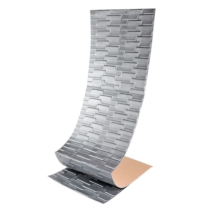 Самоклеюча 3D панель 1960x700x5мм Кладка Срібло SW-00001365