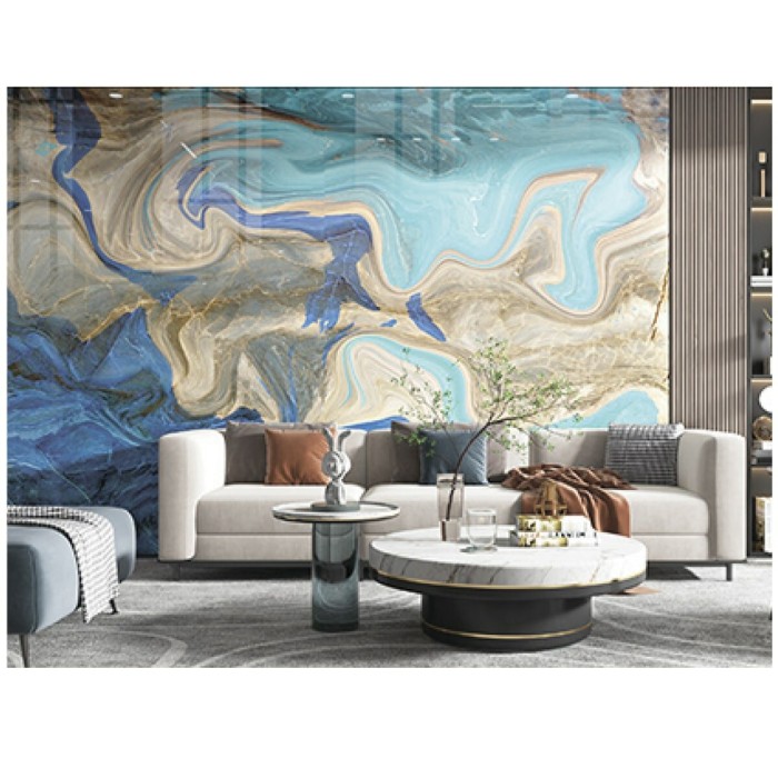 Самоклеюча вінілова плитка набір (6 рулонів) 3600х2800х2мм Блакитний SW-00001449