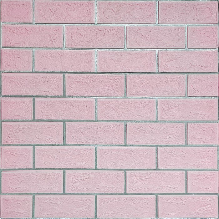 Панель стінова 700х700х5мм Рожева цегла зі сріблом SW-00001501