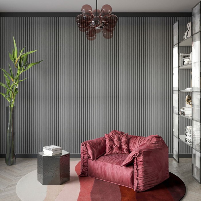 Рейка декоративна WPC стінова 3000х160х23мм Вугілля SW-00001534