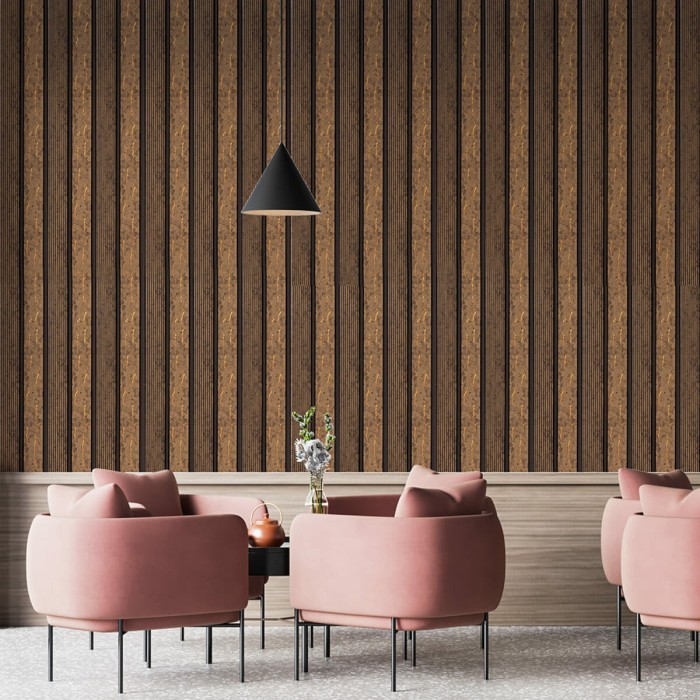 Рейка декоративна PS 2900х120х12мм Коричневий із золотими прожилками SW-00001749