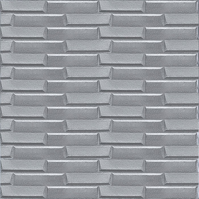 Самоклеюча 3D панель 3080x700x5мм Кладка Срібло SW-00001760