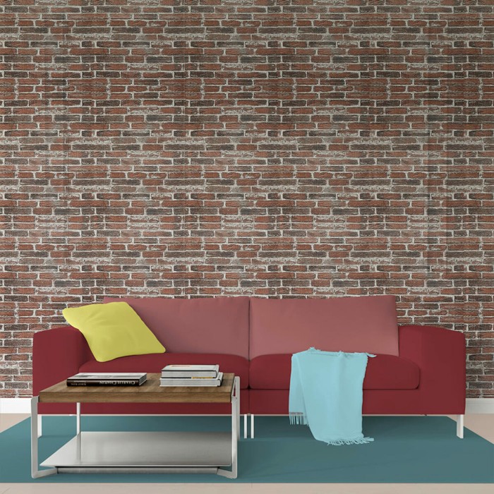 Самоклеюча 3D панель 3080x700x3мм Червона Катеринославська Цегла SW-00001761