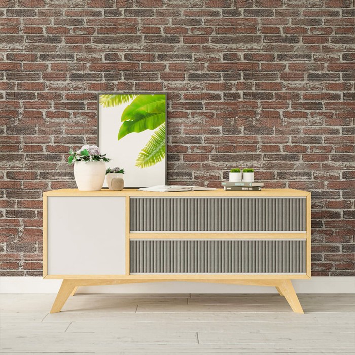 Самоклеюча 3D панель 3080x700x3мм Червона Катеринославська Цегла SW-00001761