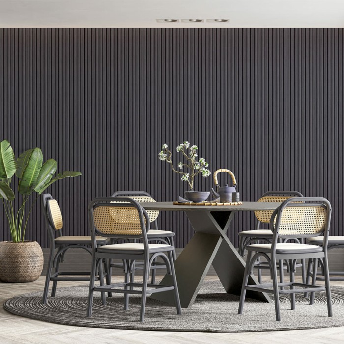 Рейка декоративна WPC стінова 3000х150х9мм Графіт SW-00001871