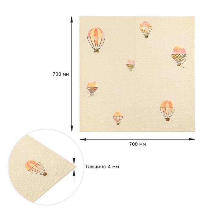 Панель стінова 3D 700х700х4мм Повітряні кулі рогожка SW-00001973