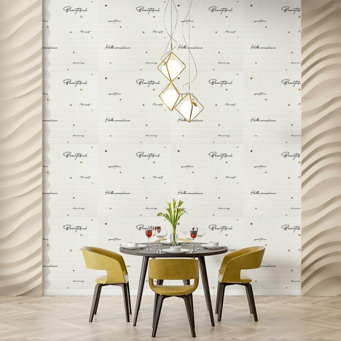 Панель стінова 3D 700х700х4мм Напис із золотом SW-00001979