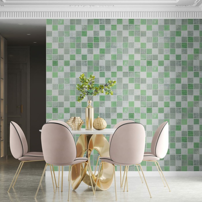 Панель стінова 3D 700х700х4мм Мозаїка зелена SW-00002010