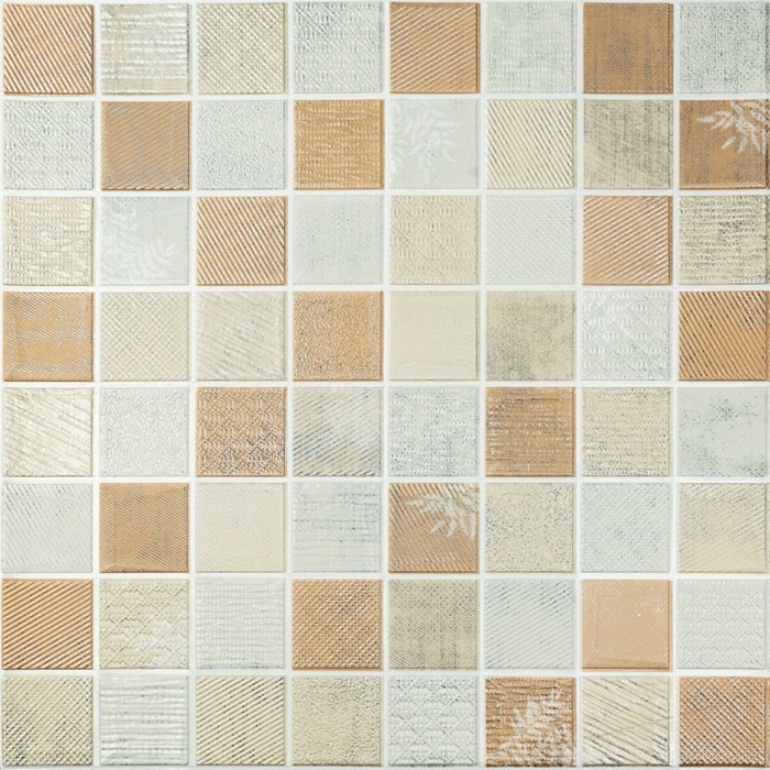Панель стінова 3D 700х700х4мм Мозаїка бежева SW-00002011