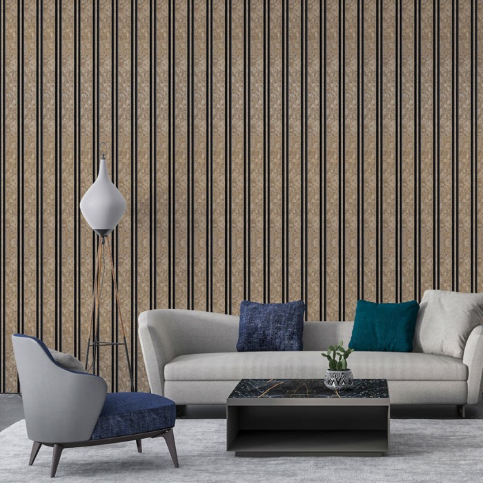 Рейка декоративна PS 2900х120х12мм Сіро-коричневий із золотими вкрапленнями SW-00002138