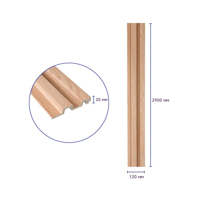 Рейка декоративна PS 2900х120х20мм Бук SW-00002145-