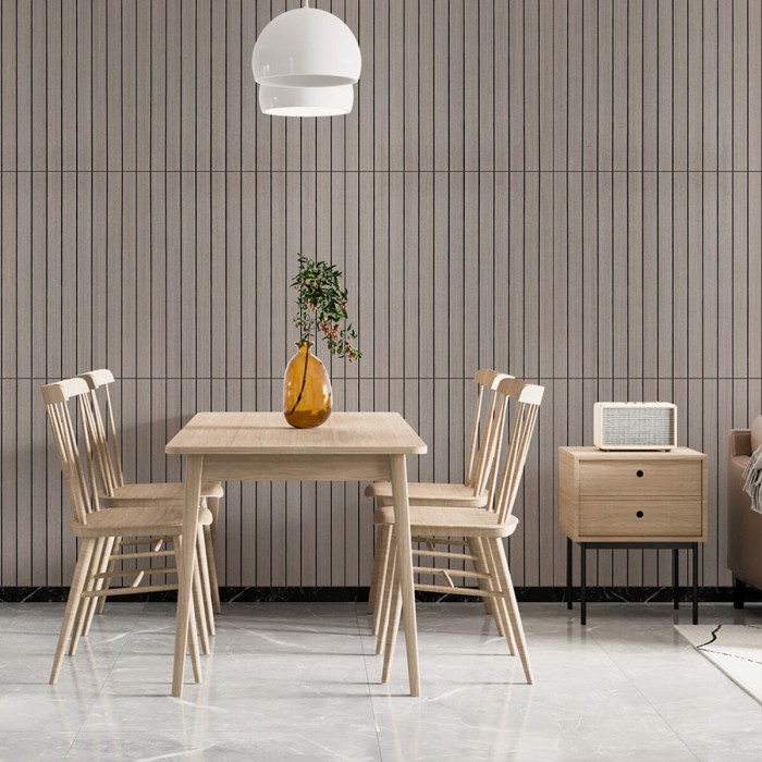 Покриття вінілове самоклеюче 3D рейки 600х600х2,8мм Дуб мокко SW-00002201