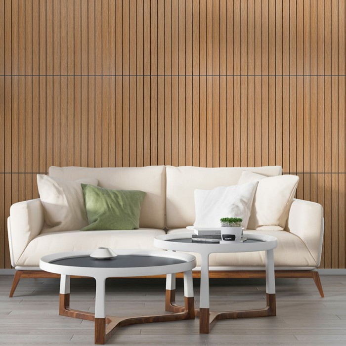 Покриття вінілове самоклеюче 3D рейки 600х600х2,8мм Теплий бурштин SW-00002205