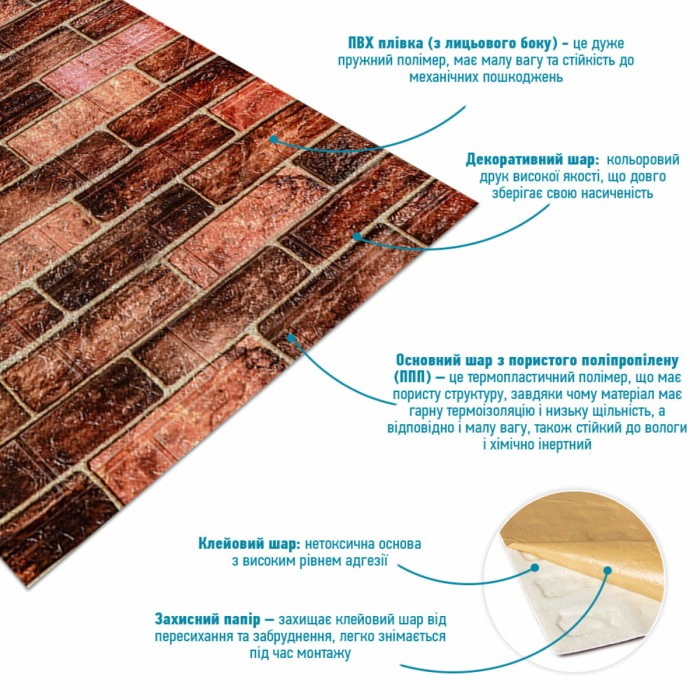 R179-2-20 Панель стінова у рулоні 3D 700х19600х2мм Коричневий SW-00002280