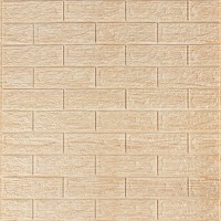 Самоклеюча декоративна 3D панель 700х770х5мм Бежева смужка цегла (184) SW-00000489