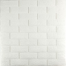 3D панель самоклеюча 700х770х3мм цегла Біла (001-3) SW-00000174