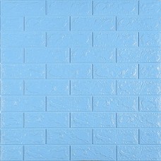 3D панель самоклеюча 700х770х5мм цегла Блакитна (005-5) SW-00000297