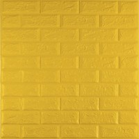 3D панель самоклеюча 700х770х5мм цегла Жовтий (010-5) SW-00000146