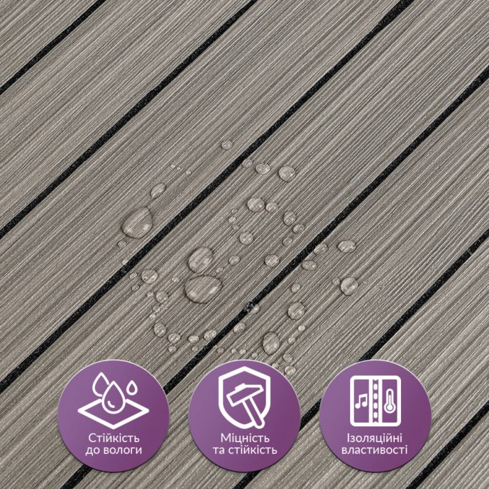 Покриття вінілове самоклеюче 3D рейки 600х600х2,8мм SW-00003245