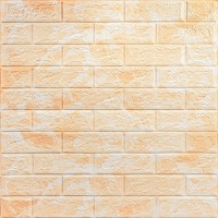 Декоративна 3D панель самоклейка 700х770х5мм Мармур бежевий(цегла) (062) SW-00000032