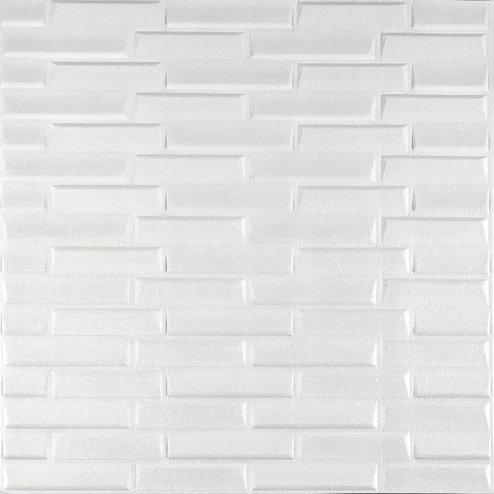 3D панель самоклеюча кладка 770х700х5мм Біла (031) SW-00000167