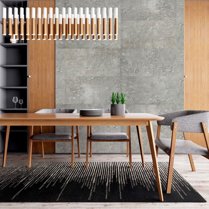 Самоклеюча вінілова плитка 600х300х1,5мм Сріблястий мармур, ціна за 1 шт. (СВП-103) Глянець SW-00000290