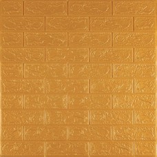 3D панель самоклеюча 700х770х3мм цегла Золота (011-3) SW-00000676