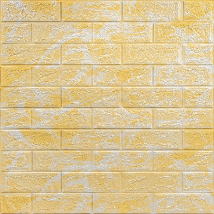 Декоративна 3D панель самоклейка 700х770х3мм Мармур жовтий (062-3) SW-00000694