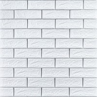 Самоклеюча 3D панель 700х770х5мм Біла цегла смужка срібло (100-5) SW-00000753