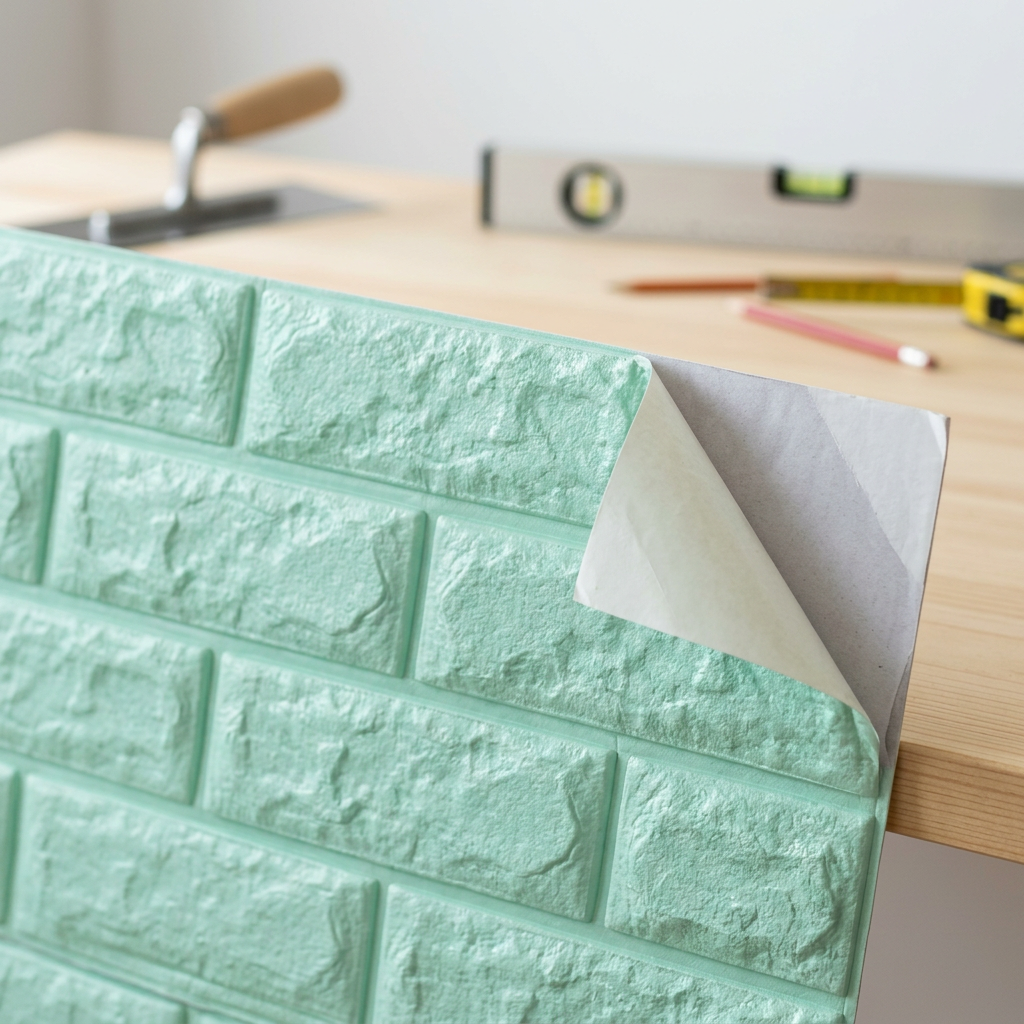 3D панель самоклеюча «Цегла М'ята» (700х770х5мм): Миттєве оновлення без клопоту