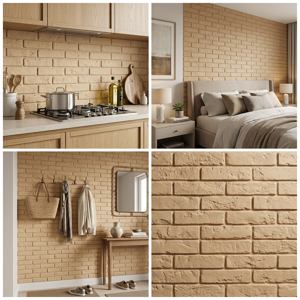 Декоративна 3D панель самоклейка Піщаник Катиринославська цегла: Швидке та стильне оновлення інтер'єру