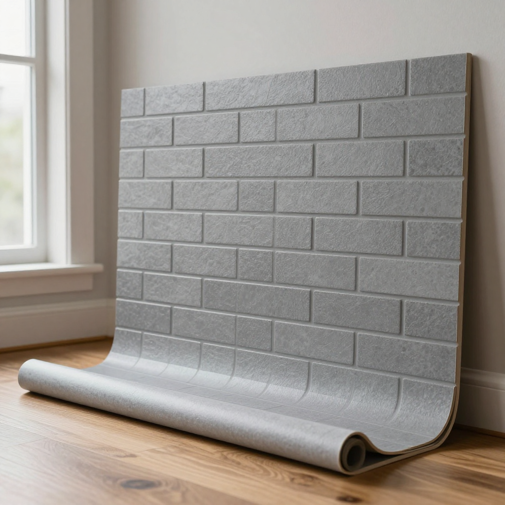 R017-2 Панель стінова в рулоні 3D 700х3080х2мм Сіра Цегла: стильний декор для вашого простору