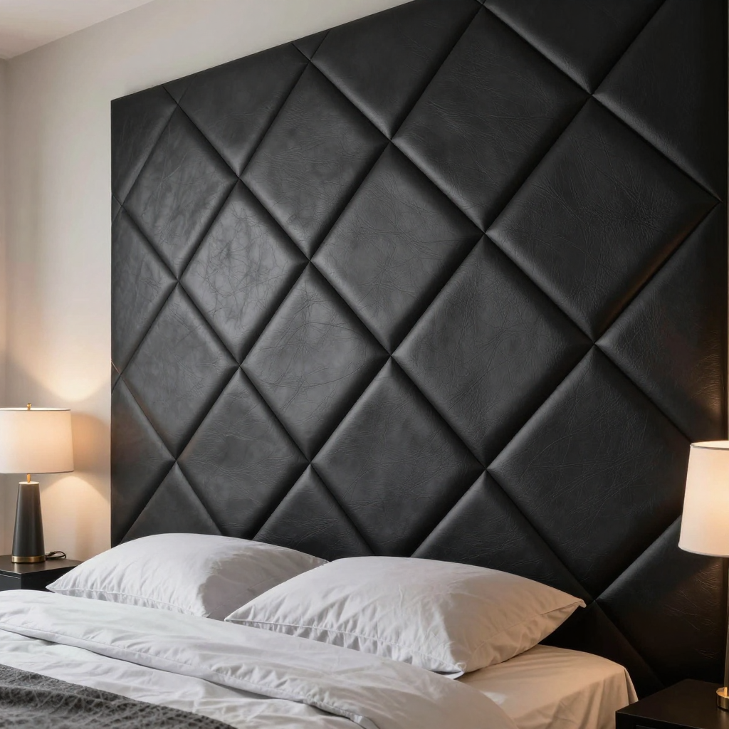 Самоклеюча декоративна 3D панель «Ромби під шкіру»: стильний акцент для стін та стель