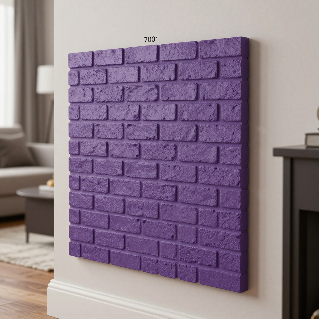 3D панель самоклеюча 700х770х5мм цегла Пурпурна: стильний декор для будь-якого простору