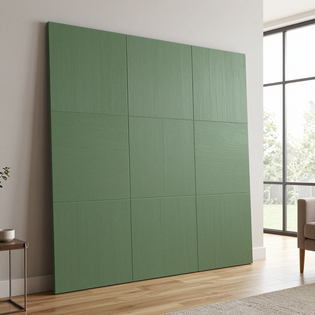 Самоклеюча декоративна 3D панель зелено-коричневе дерево 700x700x4мм — стильний та простий спосіб оздоблення