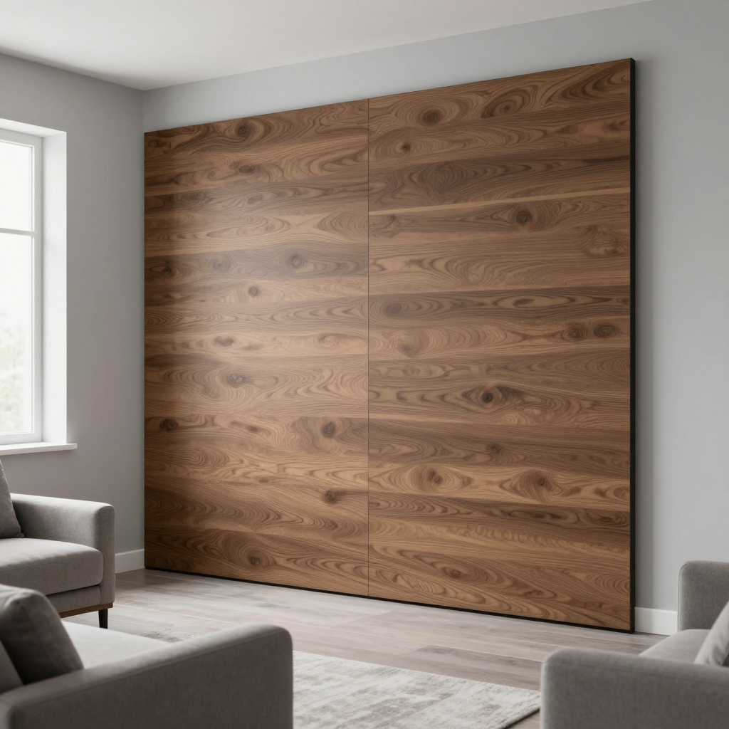 Покриття вінілове самоклеюче 3D рейки 600х600х2,8мм Тік горіховий — стильний вибір для сучасного інтер’єру