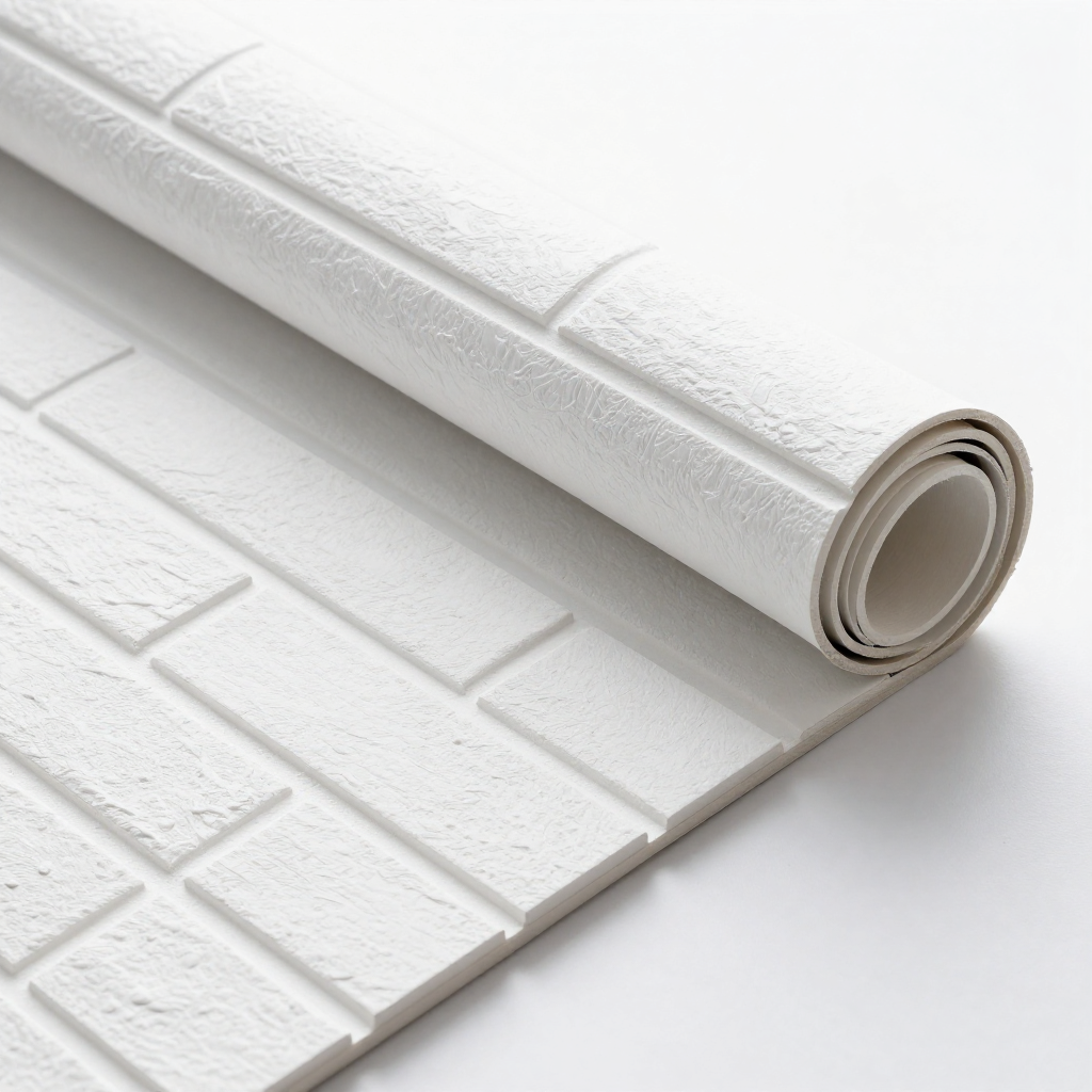 R001-2 Панель стінова 3D у рулоні: естетика білого цегляного оформлення