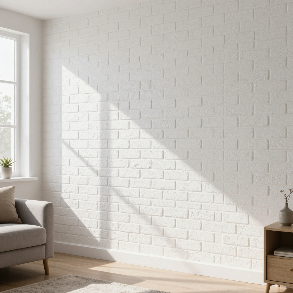 R001-2 Панель стінова 3D у рулоні: естетика білого цегляного оформлення