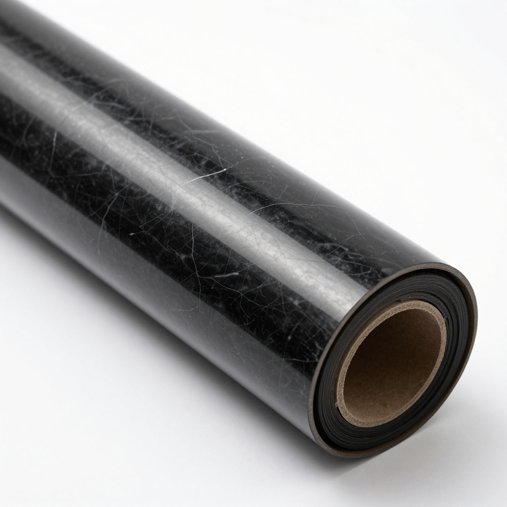 Самоклеюча вінілова плитка в рулоні Чорний мармур Глянець — стиль і практичність для вашого приміщення