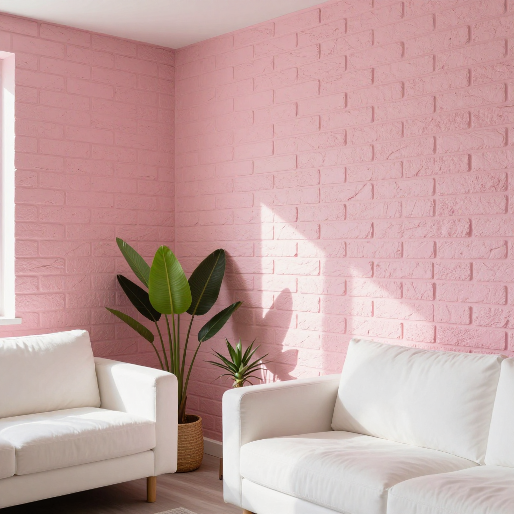 3D панель самоклеюча 700х770х3мм цегла Рожевий — стильне рішення для вашого інтер’єру