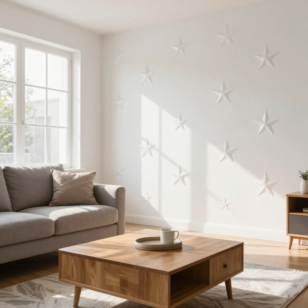 Декоративна 3D панель самоклейка Зірки: легко створіть стильну білу стіну