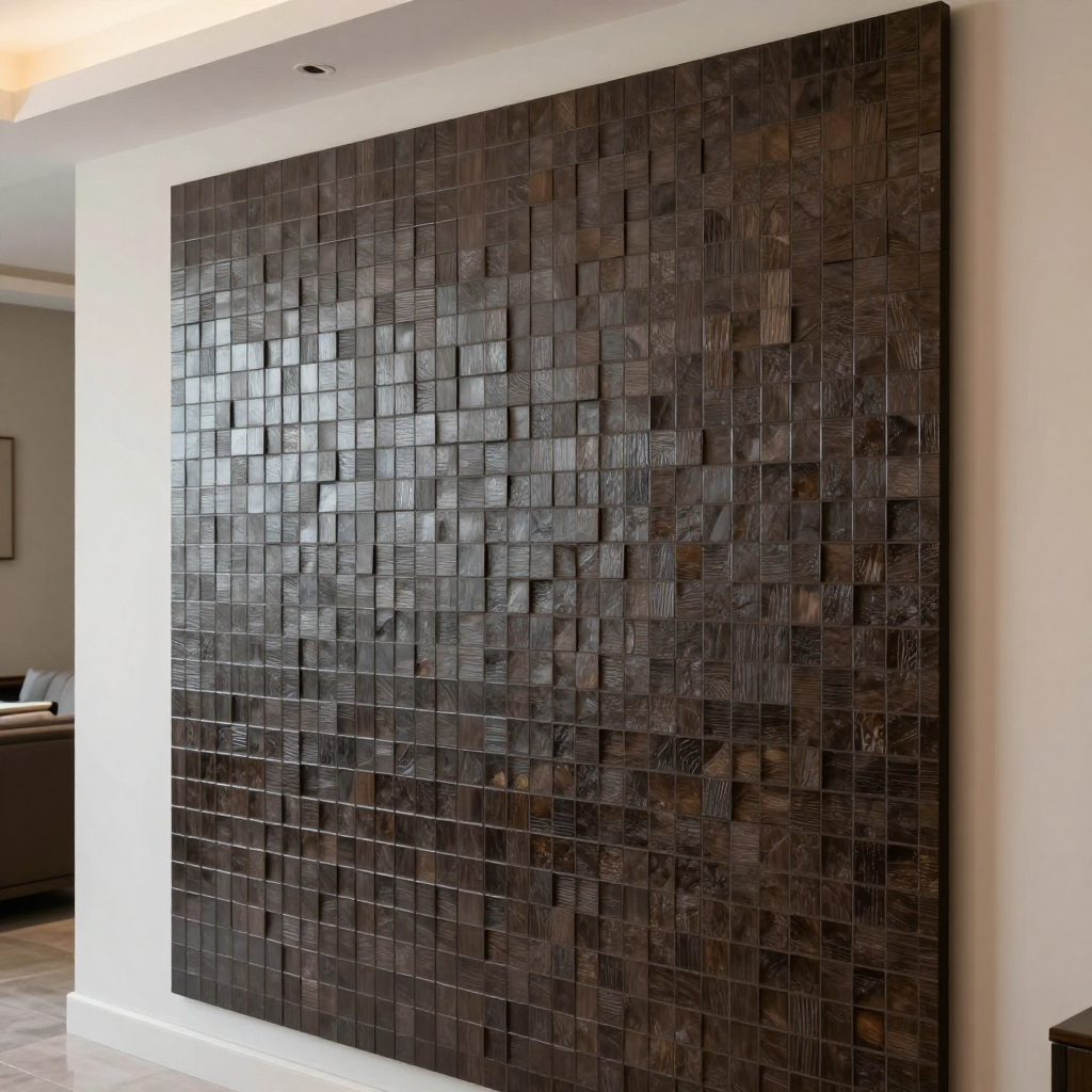 Панель стінова 3D Мозаїка коричнева — стиль і практичність для вашого інтер’єру