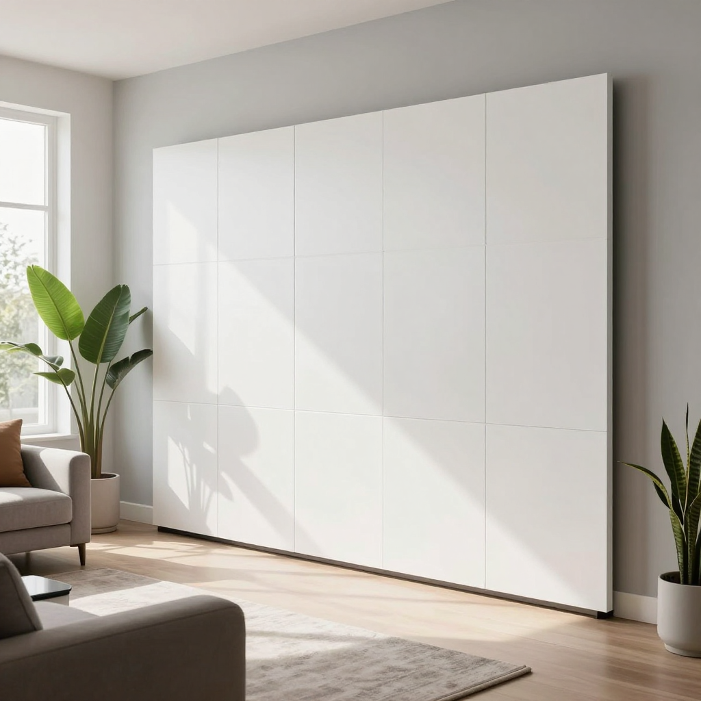 Покриття вінілове самоклеюче 3D рейки 600х600х2,8мм Білий графіт: стильне рішення для вашого інтер’єру