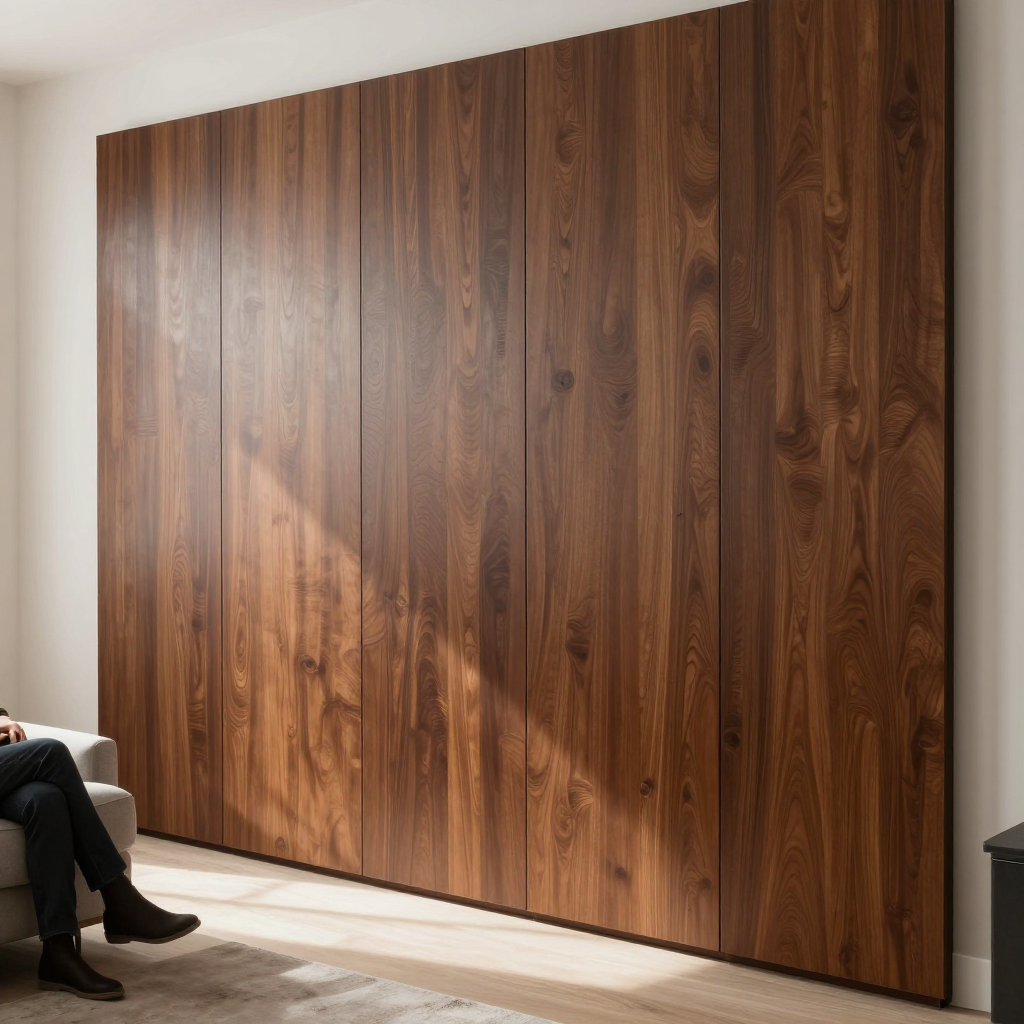 Покриття вінілове самоклеюче 3D рейки 600х600х2,8мм Димчастий каштан — стиль і зручність для вашого інтерʼєру