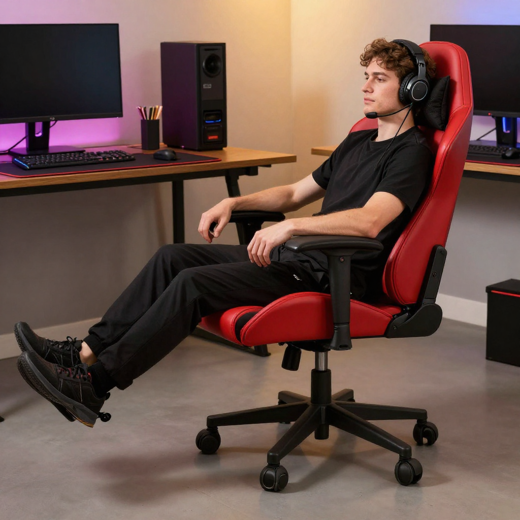 Крісло геймерське Comfort Game червоне з підставкою для ніг: ідеальний вибір для гравців