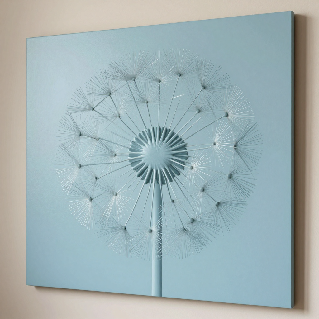 Самоклеюча 3D панель 700х770х4мм Блакитні кульбаби: стильний декор для будь-якого інтер’єру