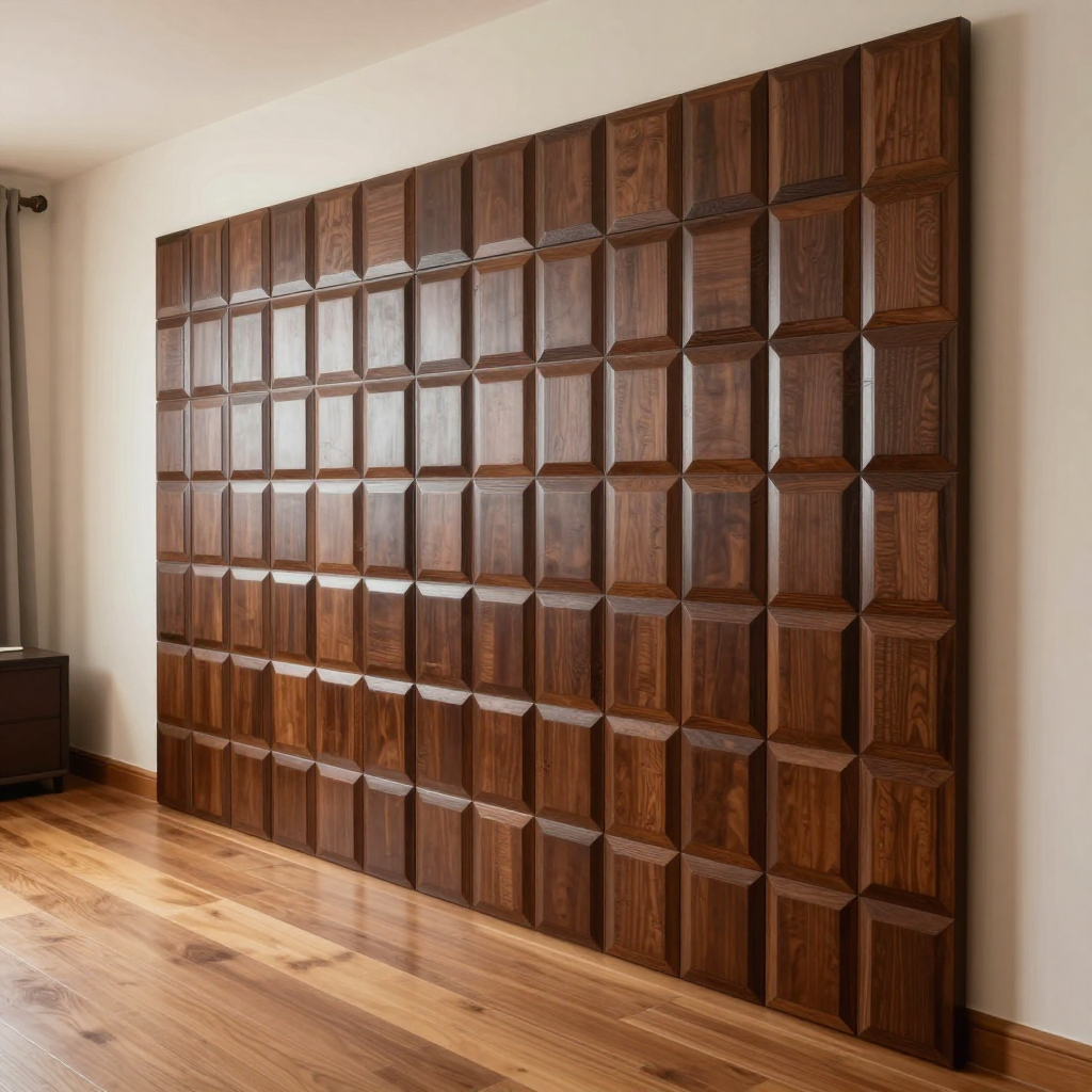 Самоклеюча декоративна 3D панель 500х500х5мм коричневий: стиль та зручність для вашого інтер'єру