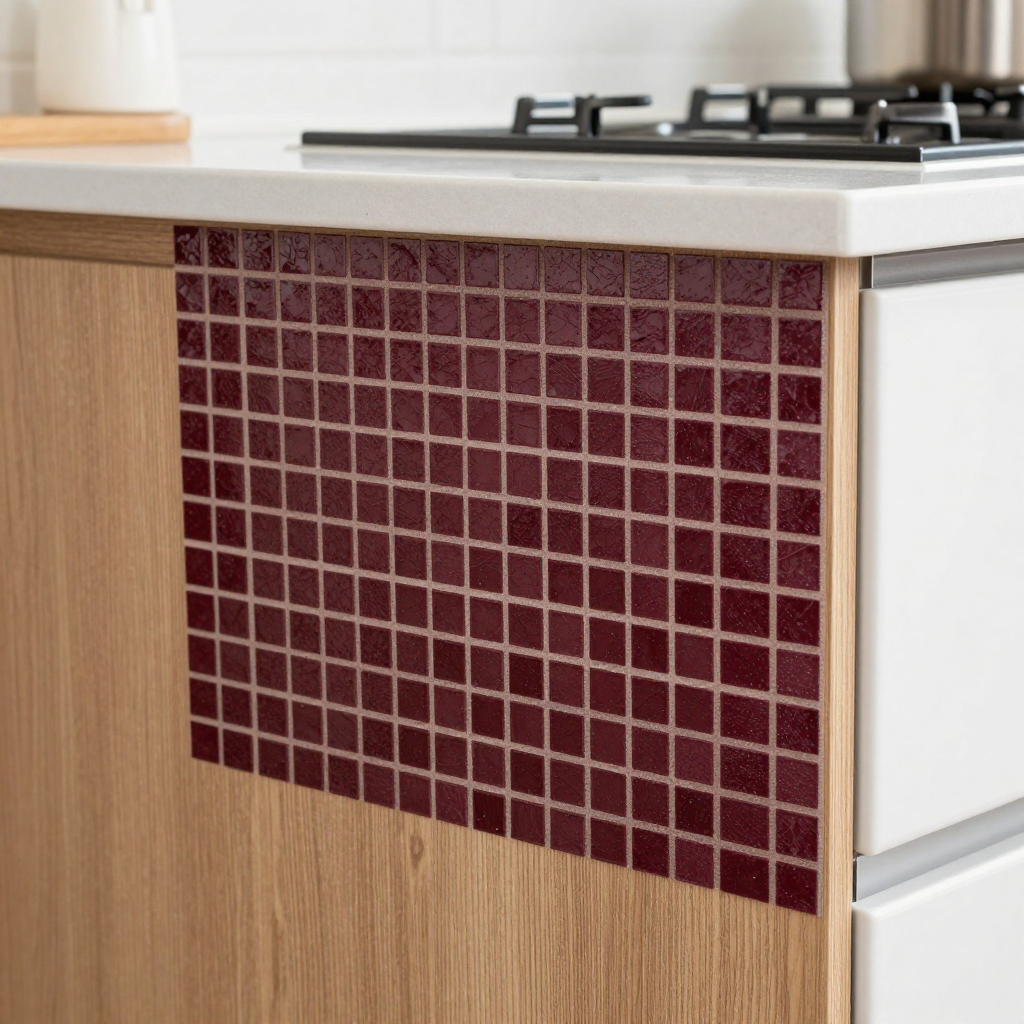 Самоклеюча плівка на паперовій основі з бордовою мозаїкою — стильний акцент для вашого інтер'єру
